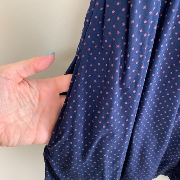 Denim & Supply Ralph Lauren Women's Star Print Navy Blue Babydoll Dress - Picture 5 of 10